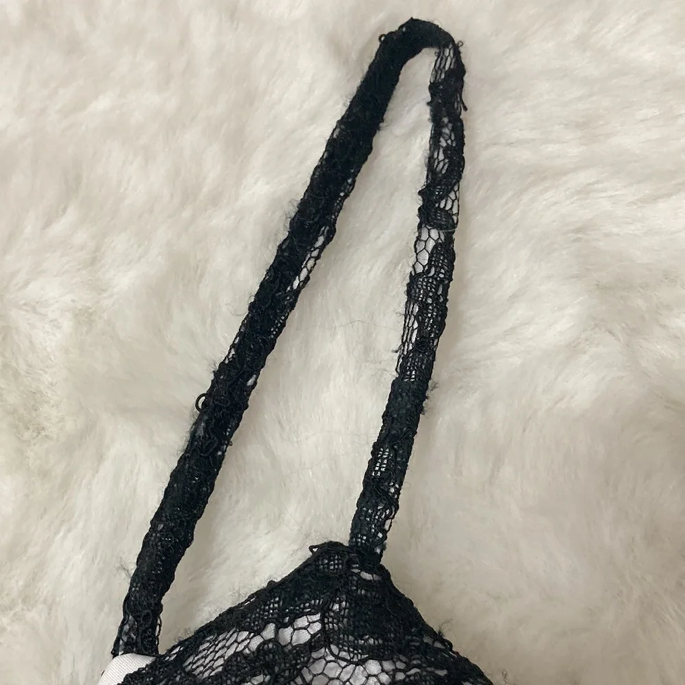 Da Vinci Woman’s Camisole black and white lace Size 10 NWOT